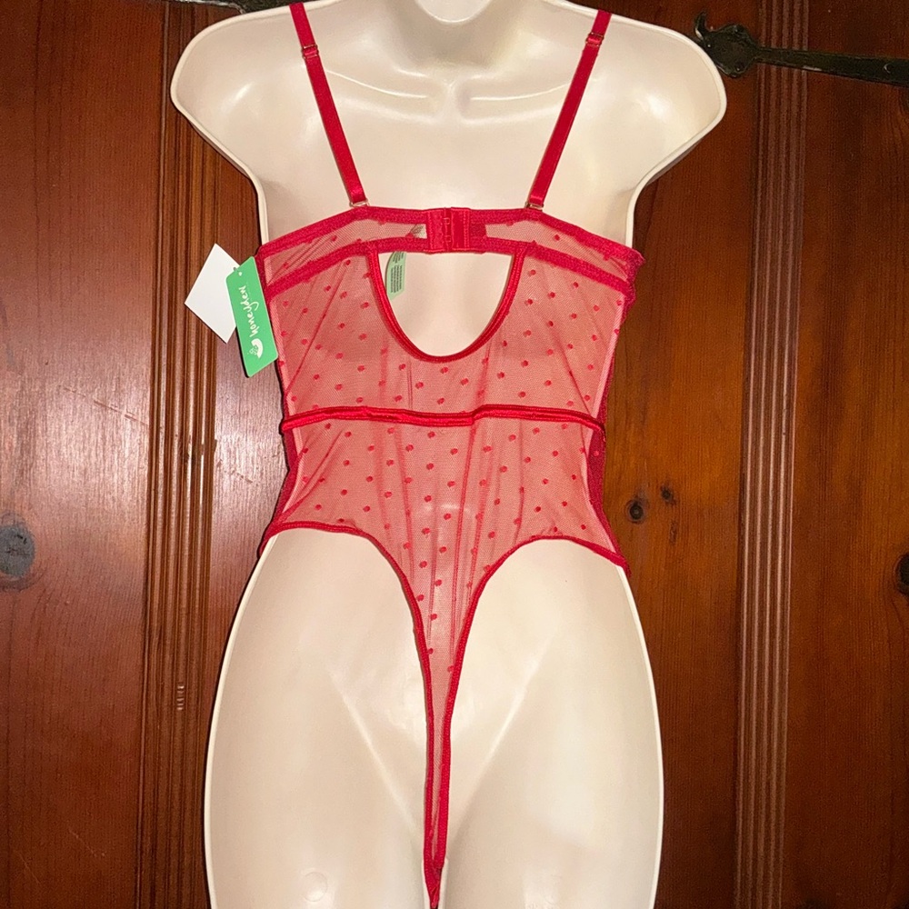 Honeydew Red Polka Dot Mesh Teddy - Picture 5 of 5